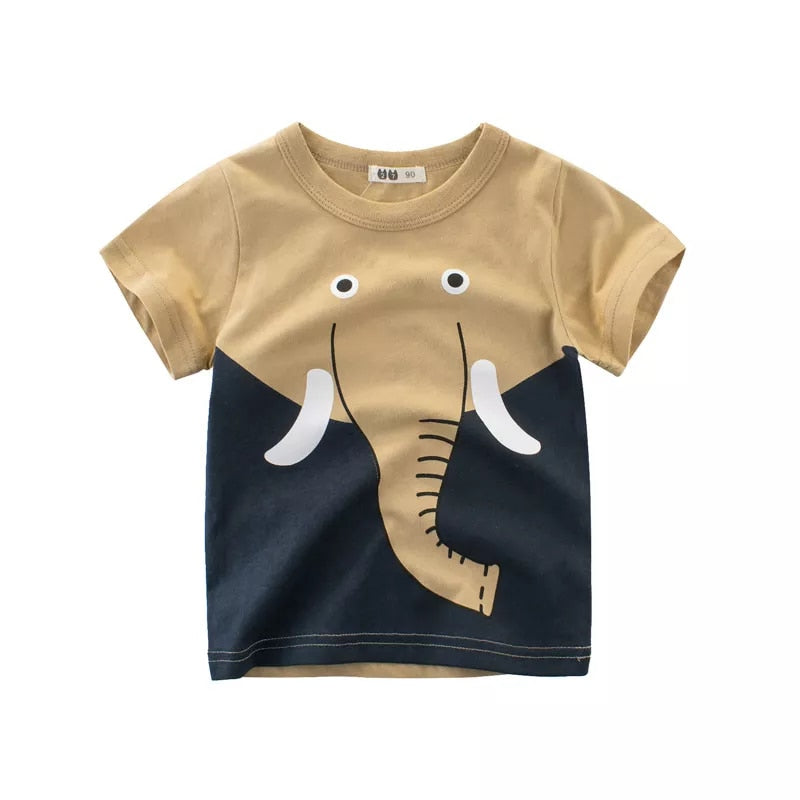 Elephant Print T-Shirt for Boys Girls