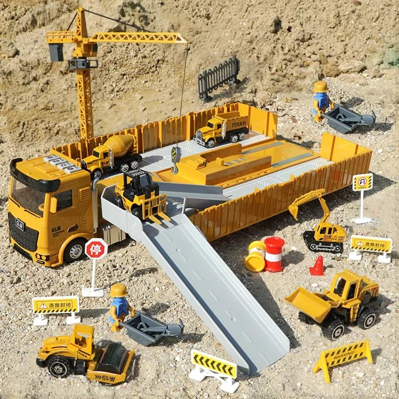 Toy Construction Site with Vehicles